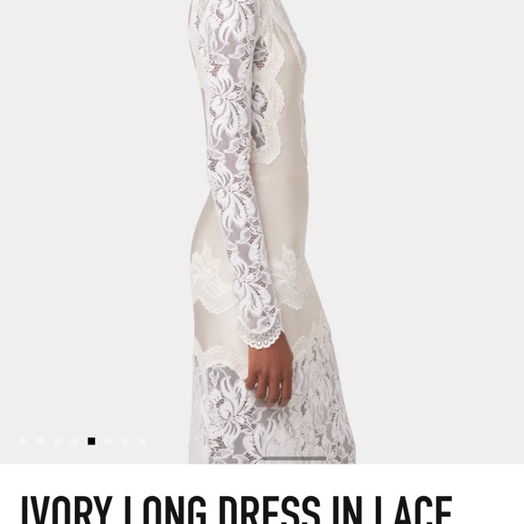 Elegant Ivory Lace Long Dress - Picture 5 of 11